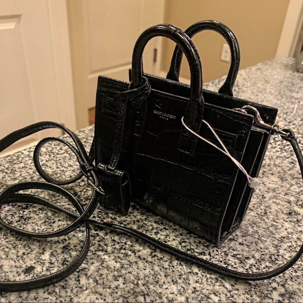 YSL AUTHENTIC Sac De Jour Micro / Toy Croc Bag
